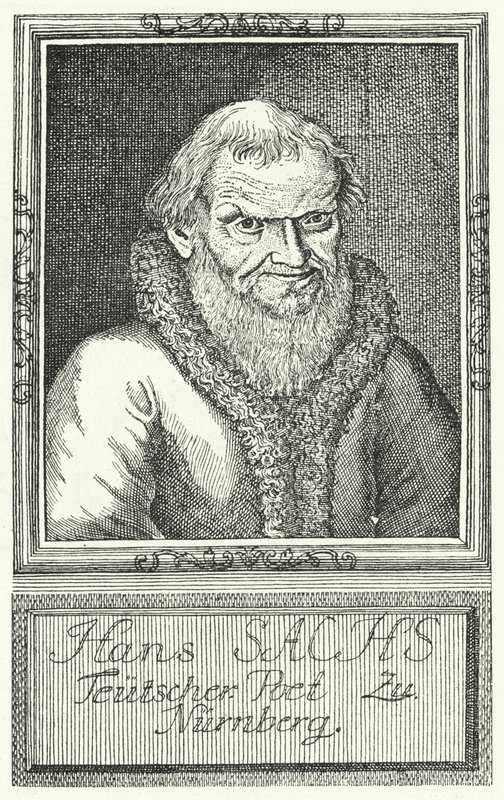 Hans Sachs , tysk dramatiker og forfatter (gravering) av German School