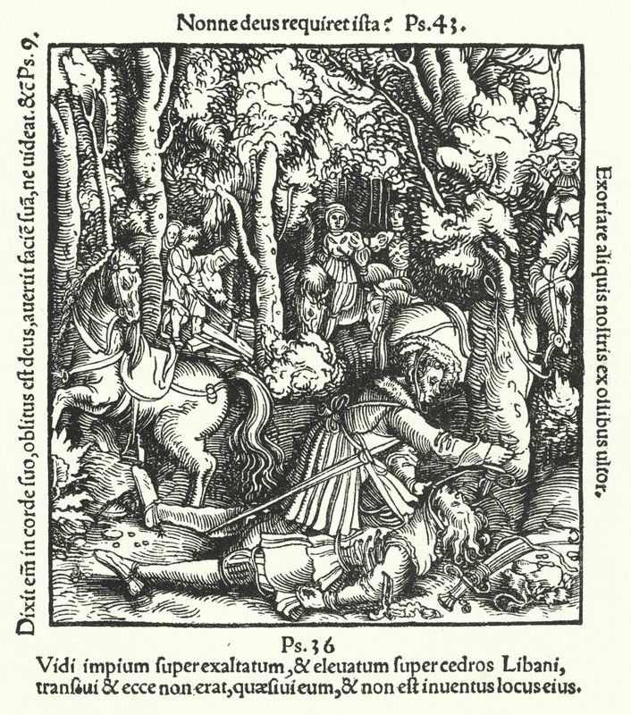 Hans von Hutten drept av Ulrich, hertugen av Württemberg, 1515 av German School