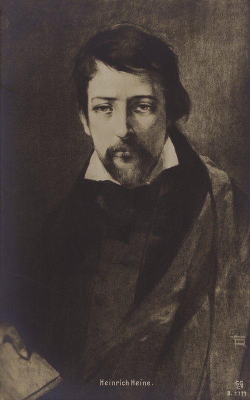 Heinrich Heine, tysk poet. (litografi) av German School