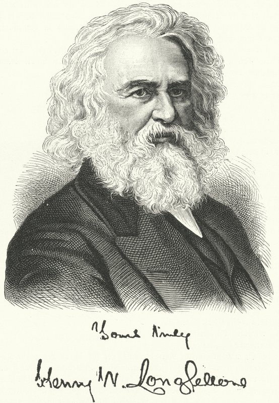 Henry Wadsworth Longfellow , amerikansk poet og professor (gravering) av German School