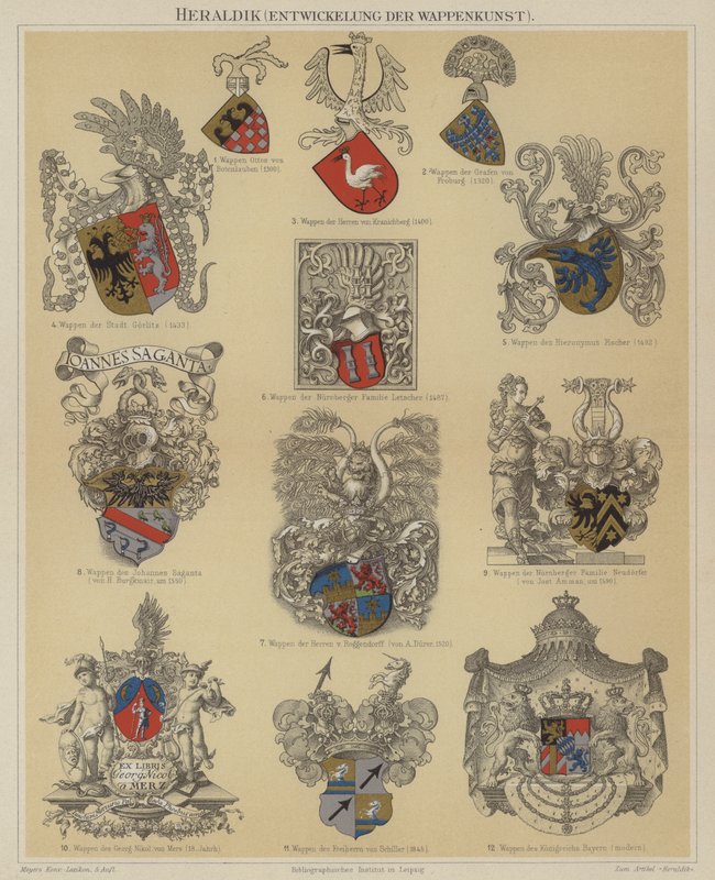 Heraldikk (farge litho) av German School