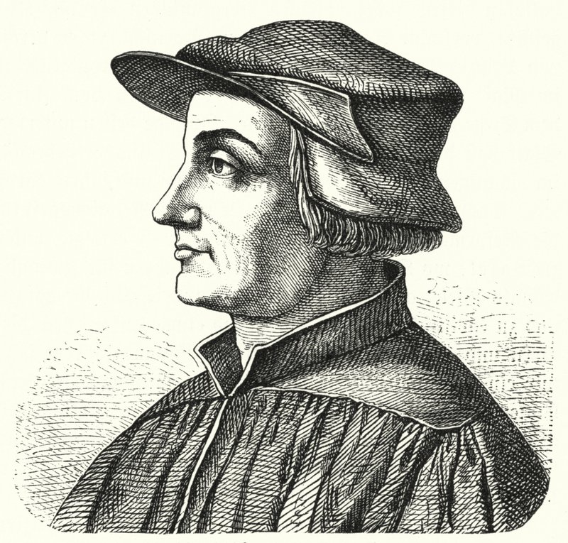Huldrych Zwingli, ledende skikkelse av reformasjonen i Sveits (gravering) av German School