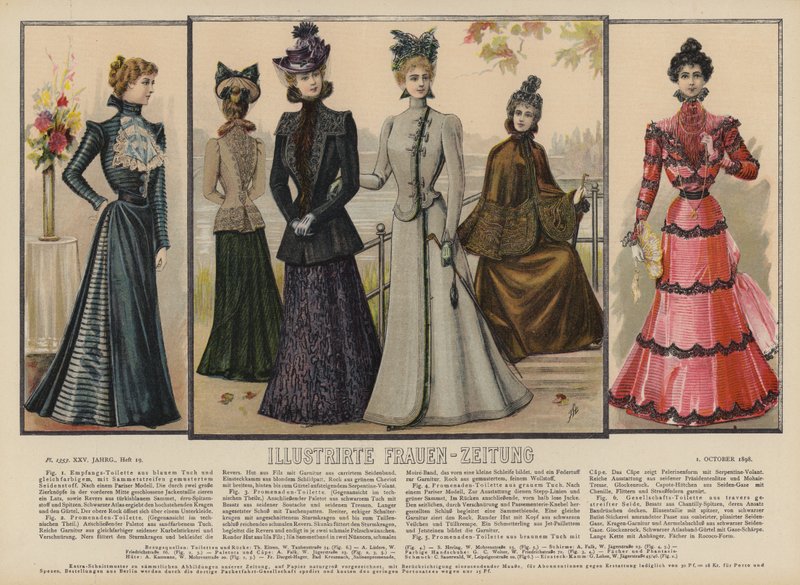 Illustrasjon for Illustrirte Frauen-Zeitung (farge litho) av German School