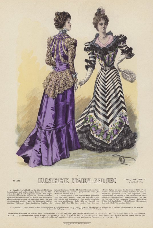 Illustrasjon for Illustrirte Frauen-Zeitung (farge litho) av German School