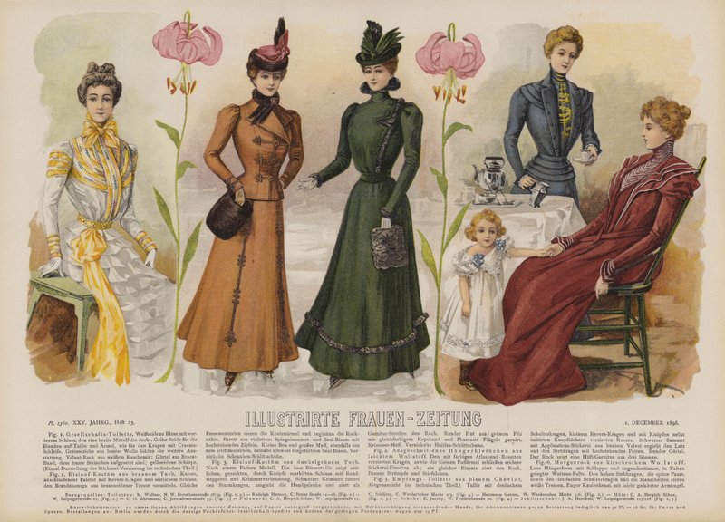 Illustrasjon for Illustrirte Frauen-Zeitung (farge litho) av German School
