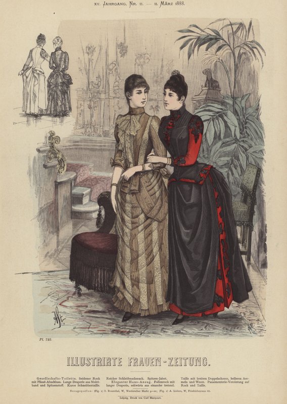 Illustrasjon for Illustrirte Frauen-Zeitung (farge litho) av German School