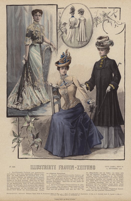 Illustrasjon for Illustrirte Frauen-Zeitung (farge litho) av German School