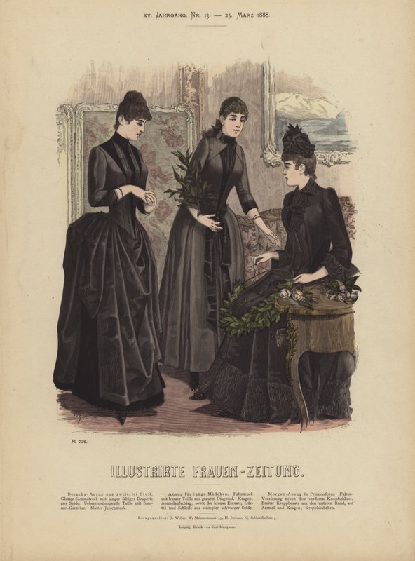 Illustrasjon for Illustrirte Frauen-Zeitung (farge litho) av German School