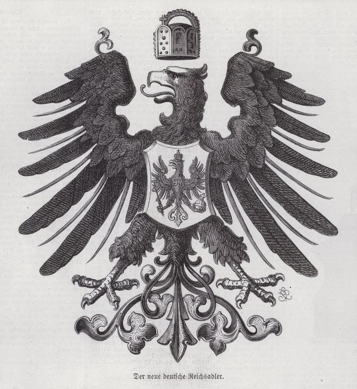 Imperial eagle, nytt emblem fra Tyskland (gravering) av German School