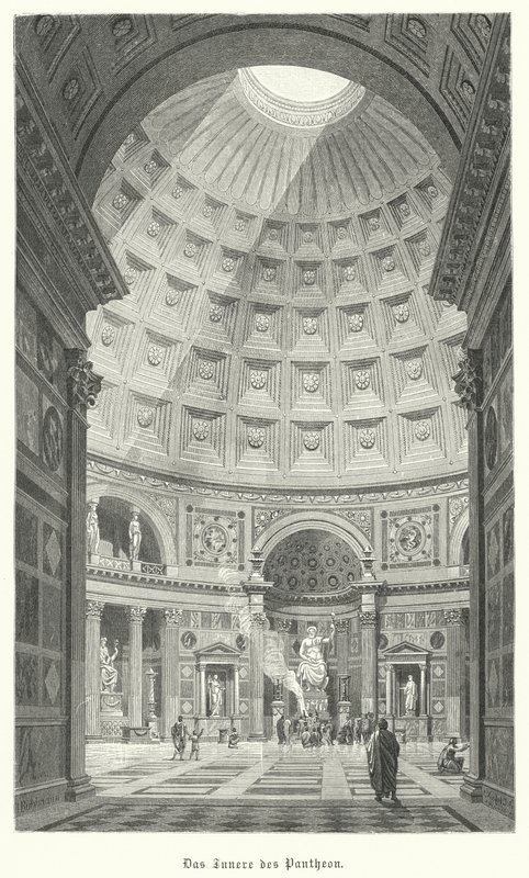 Interiør av Pantheon, Roma (gravering) av German School