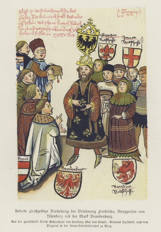 Investitur av Frederick V, Burgrave of Nürnberg av German School