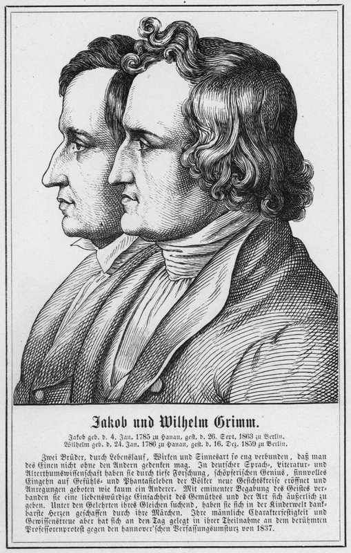 Jacob og Wilhelm Grimm (gravering) av German School