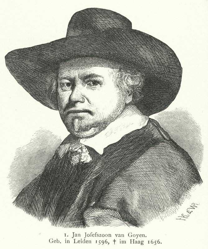 Jan van Goyen , maler fra den nederlandske gullalderen (gravering) av German School