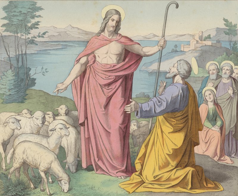 Jesus viser seg for Peter, hans stedfortreder på jorden av German School