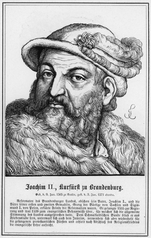 Joachim II, kurfyrst av Brandenburg (gravering) av German School