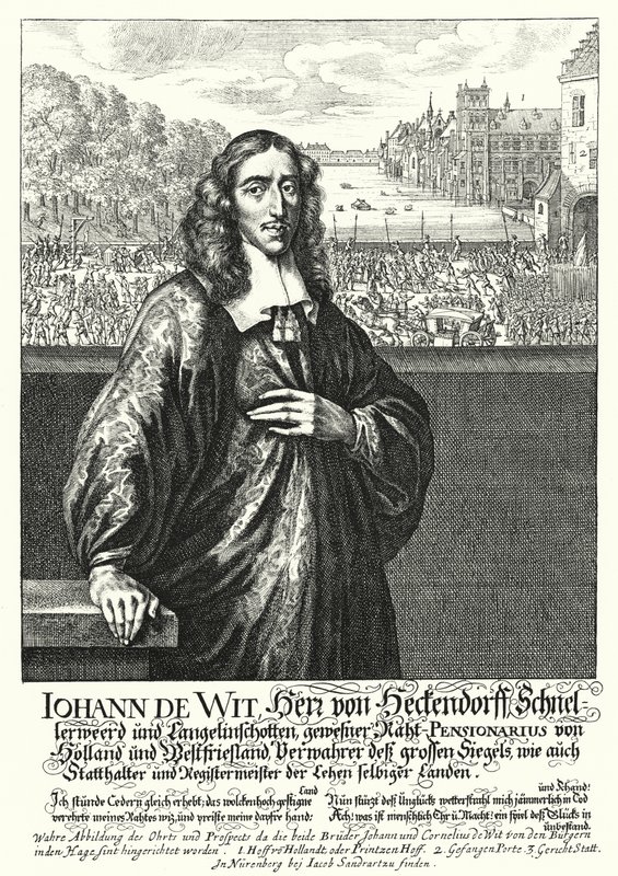 Johan de Witt , nederlandsk politiker (gravering) av German School