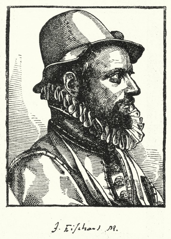 Johann Baptist Fischart , tysk satiriker (gravering) av German School