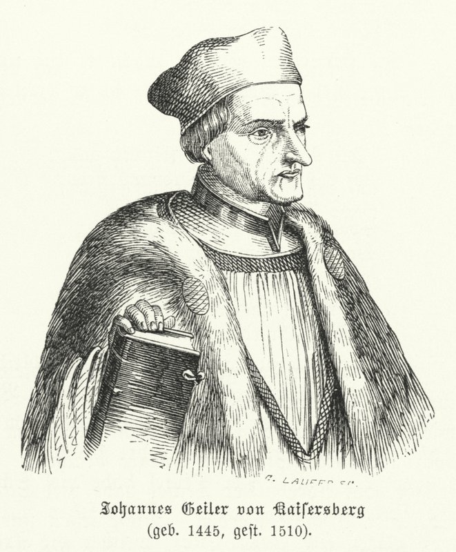 Johann Geiler von Kaisersberg , sveitsisk prest og teolog (gravering) av German School