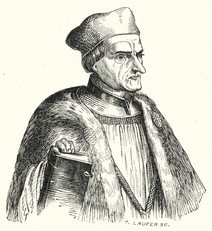 Johann Geiler von Kaisersberg , sveitsisk prest og teolog (gravering) av German School