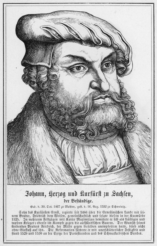 Johann, hertug og kurfyrst av Sachsen, den utholdende (gravering) av German School