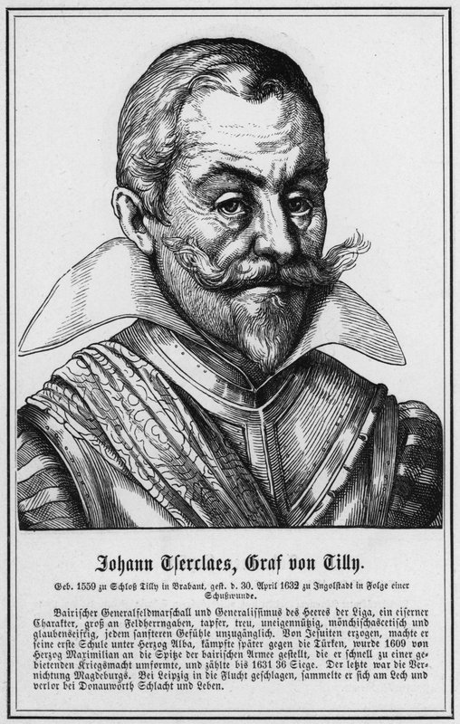 Johann Tserclaes, Graf von Tilly (gravering) av German School