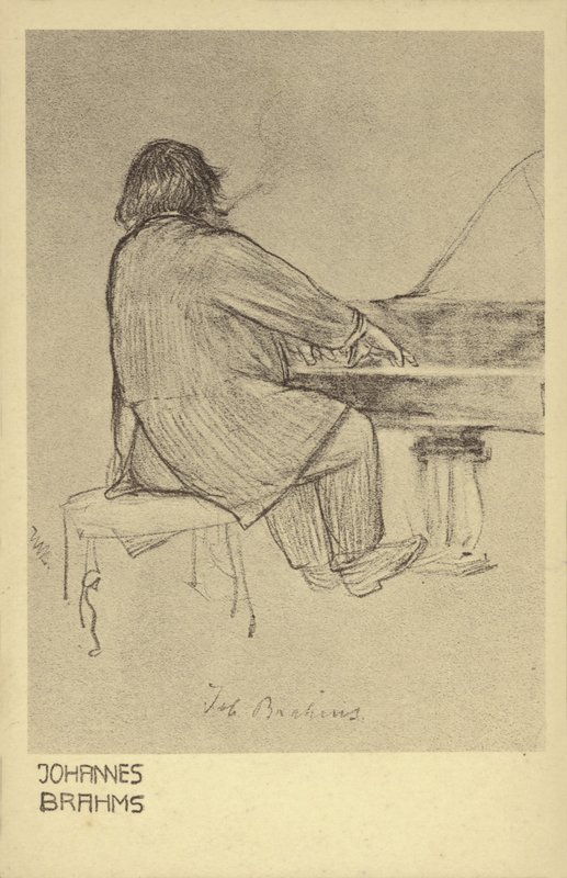 Johannes Brahms spiller piano av German School