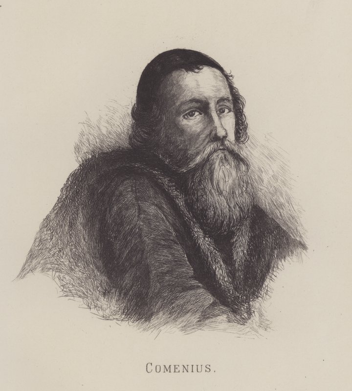 John Amos Comenius , tsjekkisk filosof, teolog og utdanningsforkjemper (litho) av German School