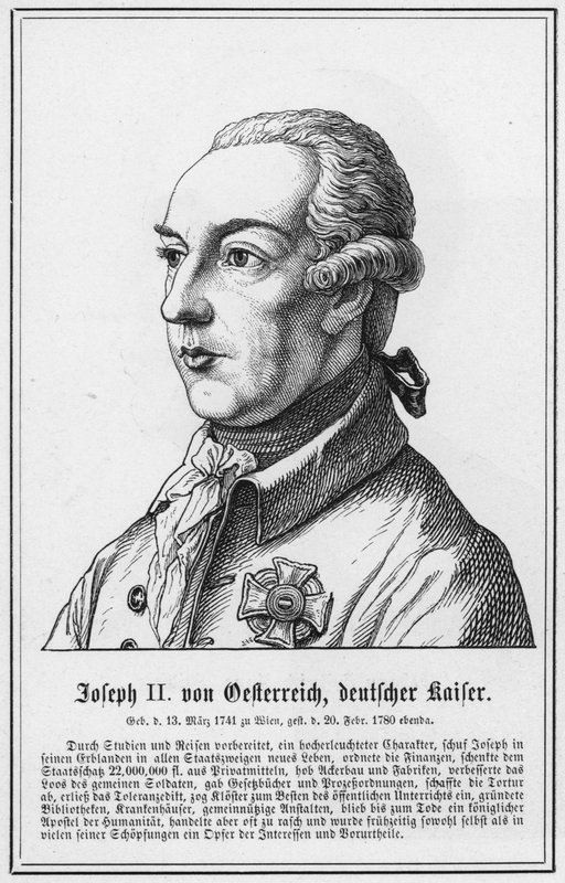 Joseph II av Østerrike, tysk keiser (gravering) av German School