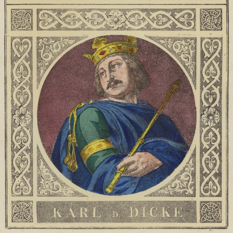 Karl D Dicke, 876-887 (farget gravering) av German School