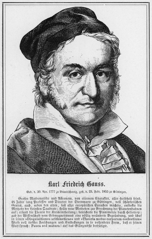 Karl Friedrich Gauss (gravering) av German School