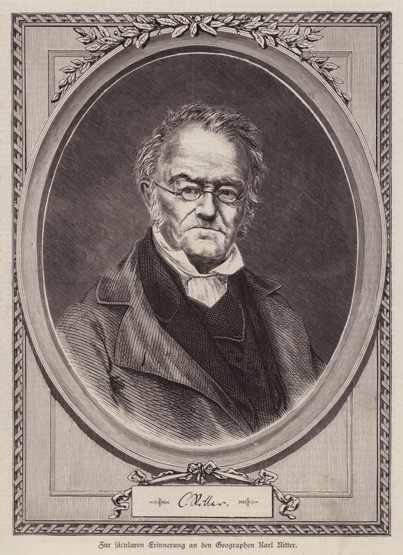 Karl Ritter, tysk geograf og professor ved Universitetet i Berlin (gravering) av German School