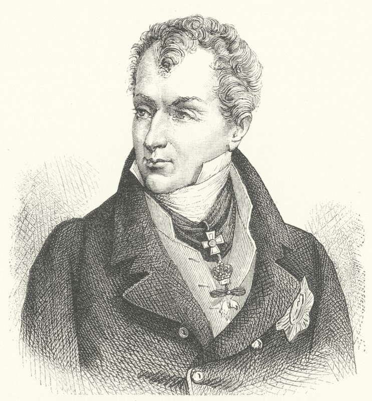 Klemens von Metternich, prins av Metternich-Winneburg, tysk diplomat og statsmann (gravering) av German School