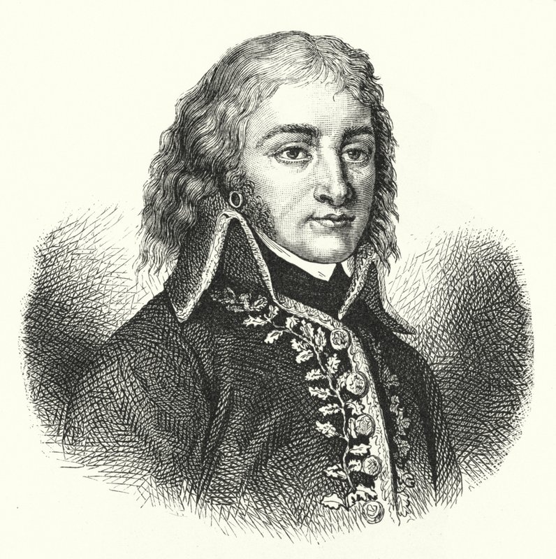 Lazare Hoche , fransk general i den revolusjonære hæren (gravering) av German School