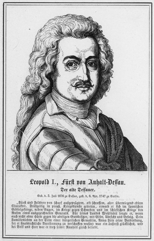 Leopold I, prins av Anhalt-Dessau, Den gamle Dessauer (gravering) av German School