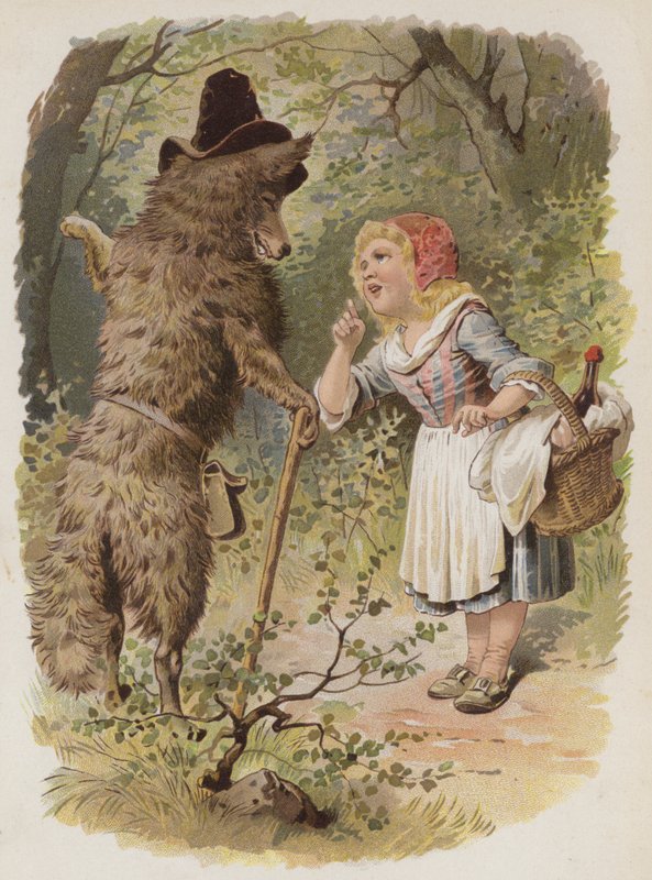 Rødhette (chromolitho) av German School