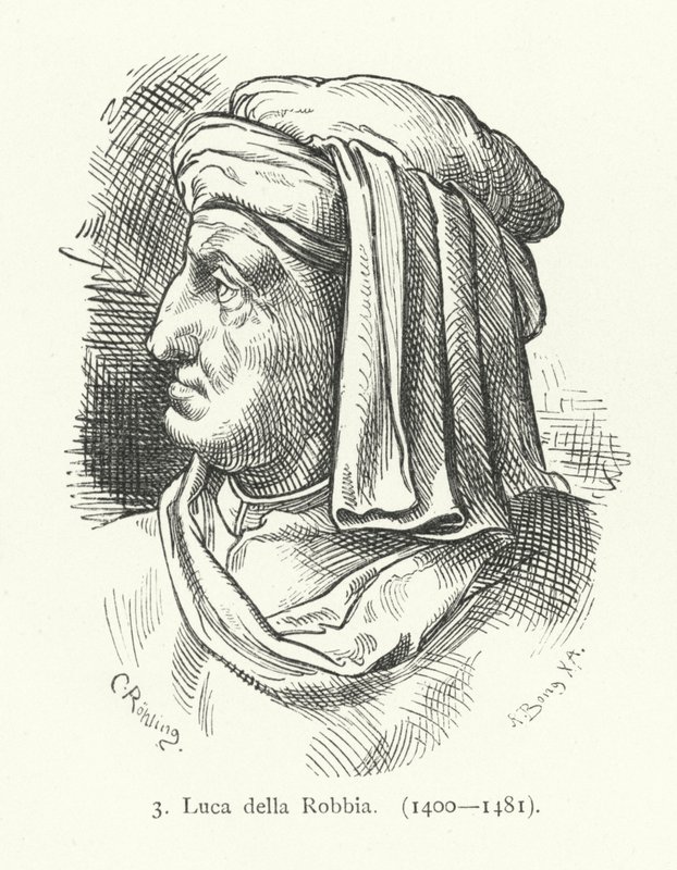 Luca della Robbia , italiensk renessanseskulptør (gravering) av German School