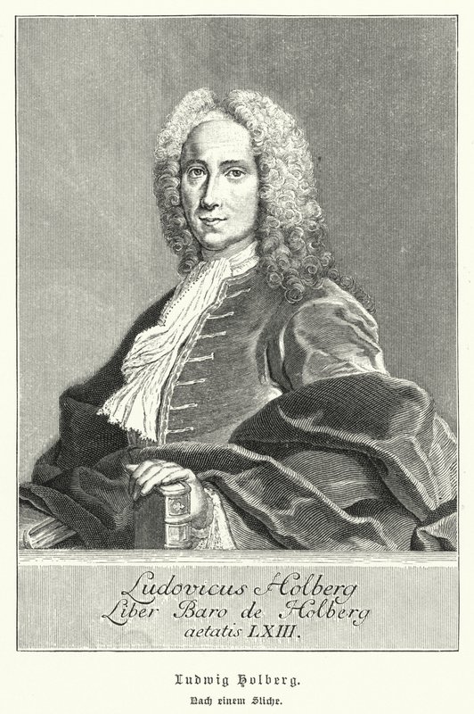 Ludvig Holberg , dansk-norsk dramatiker, filosof og historiker (litho) av German School