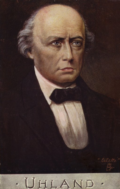 Ludwig Uhland (1787–1862), tysk poet og filolog (farge litho) av German School