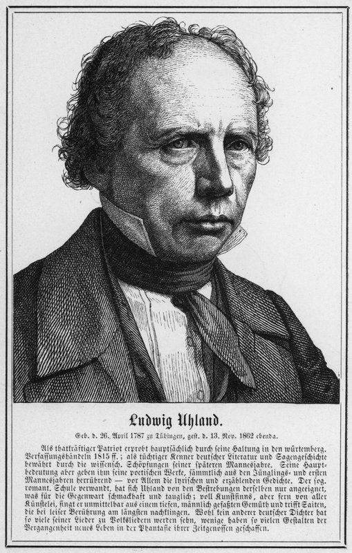 Ludwig Uhland (gravering) av German School