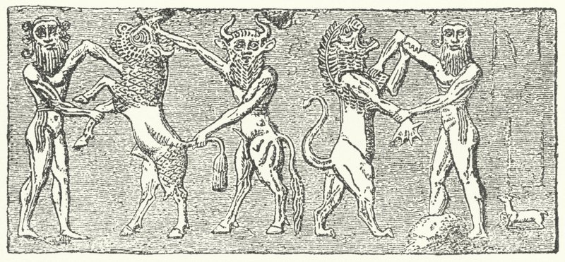 Møte mellom Enkidu og Gilgamesh av German School