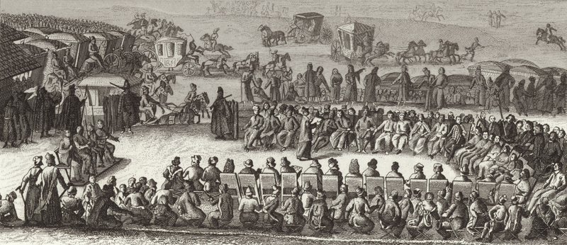 Møte i den polske nasjonalforsamlingen. Illustrasjon for Bilder-Atlas (gravering) av German School