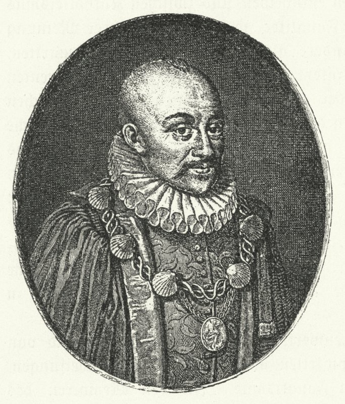Michel de Montaigne , fransk filosof (gravering) av German School