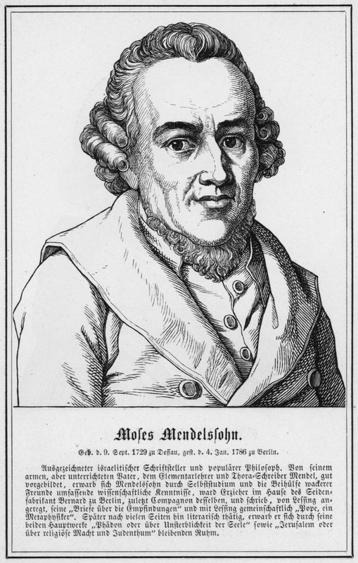 Moles Mendelssohn (gravering) av German School