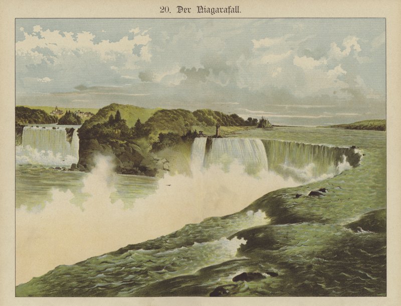 Niagara Falls (farge litho) av German School