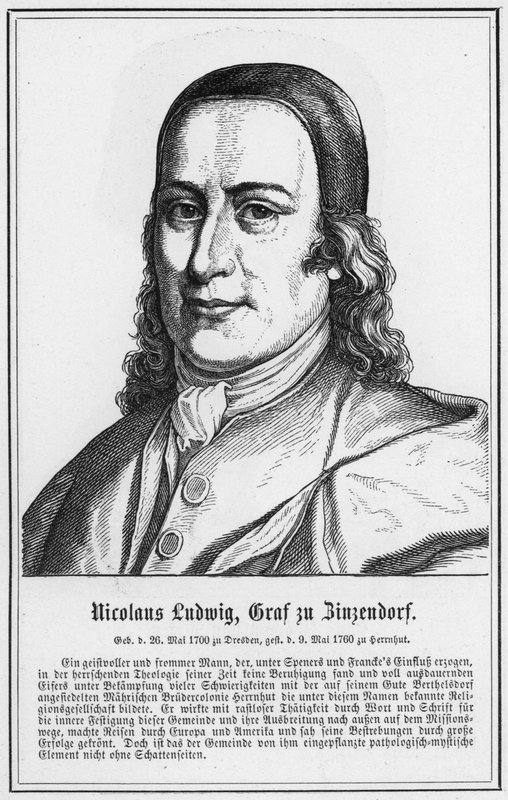 Nicolaus Ludwig, greve av Zinzendorf (gravering) av German School