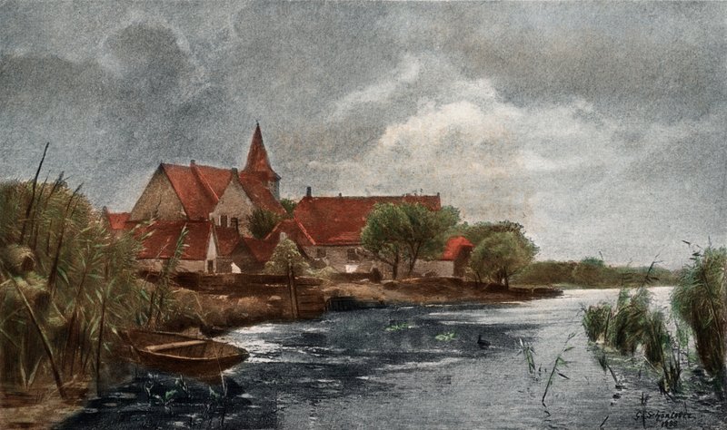 Nieuwkerk (fargefotogravyr) av German School