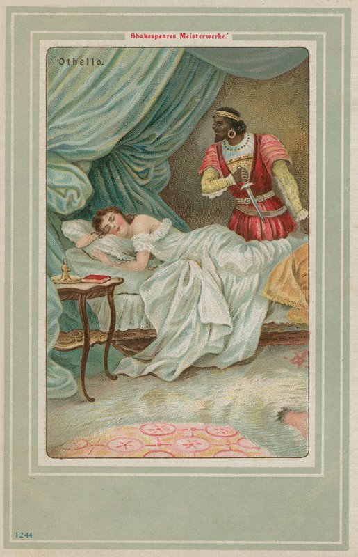 Othello nærmer seg den sovende Desdemona av German School