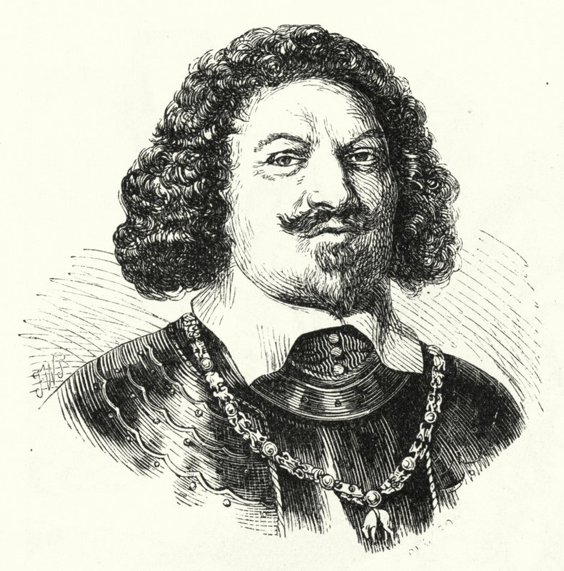 Ottavio Piccolomini , italiensk general i hæren til Det hellige romerske rike i trettiårskrigen (gravering) av German School