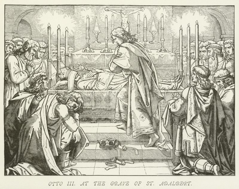 Otto III ved graven til St Adalbert av German School