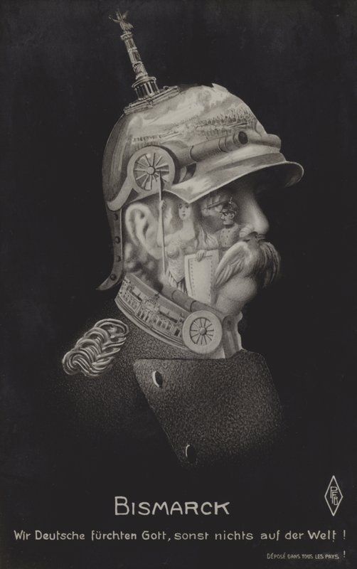 Otto von Bismarck , tysk statsmann (s/hvitt bilde) av German School